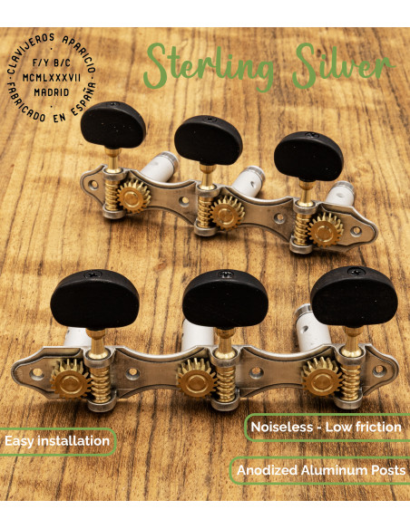 Mécanique Aparicio Guitare Classique Modèle Murcia Argent Sterling/Ébène | Maderas Barber