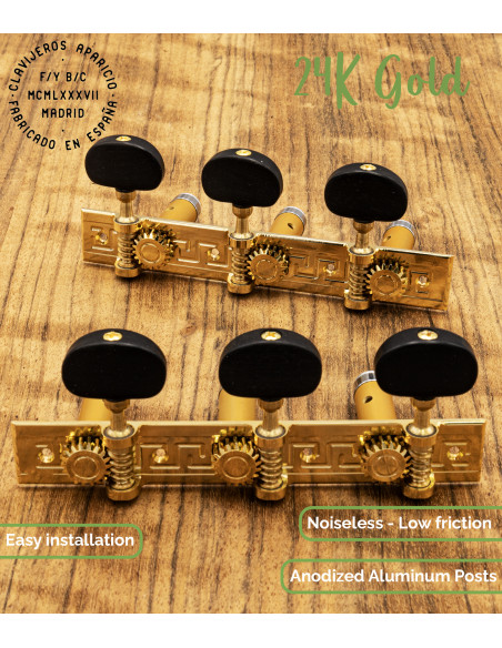 Clavijero Aparicio Guitarra Clásica Modelo Córdoba Oro 24K/Ébano | Maderas Barber