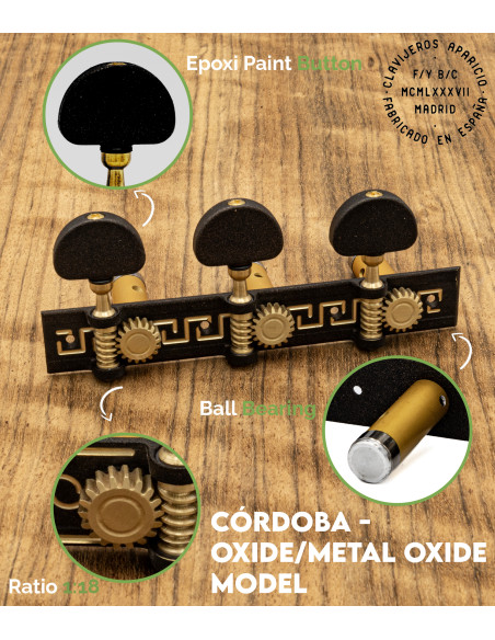 Clavijero Aparicio Guitarra Clásica Modelo Córdoba Óxido/Metal Óxido | Maderas Barber