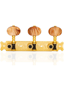 Clavijero Gotoh Guitarra Clásica Oro con Palometa Color Cobre y Poste Blanco 35G620/2R-GG