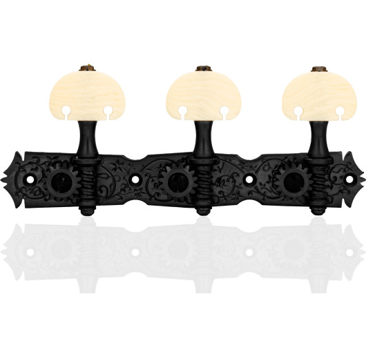 Gotoh Mécanique Guitare Classique X-Cosmo avec Boutons Couleur Ivoire et Tige Aluminum Noir 35ARB510MF/KM-XCK