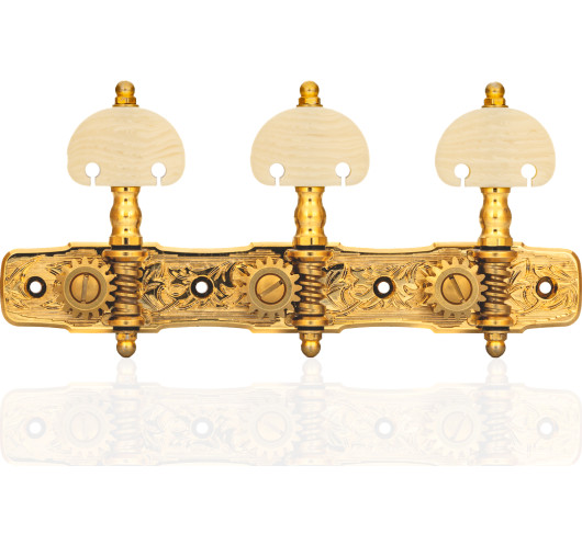 Clavijero Gotoh Guitarra Clásica Oro con Palometa Color Marfil y Poste Aluminio 35AR510C/KM-GG
