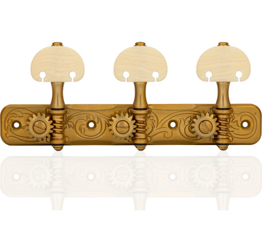 Gotoh Mécanique Guitare Classique Or avec Boutons Couleur Ivoire et Tige Aluminum 35AR510AM/KM