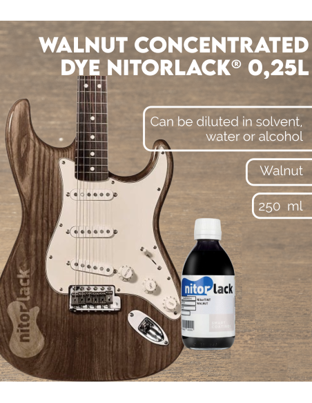 Walnut Concentrated Dye NITORLACK® (0,25l) | Maderas Barber