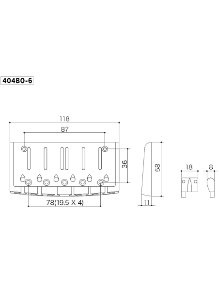 Gotoh 404BO-6 Electric Bass Bridge Overview