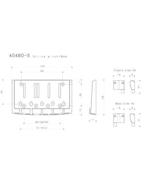 Chevalet pour Basse Électrique Gotoh 404BO-5