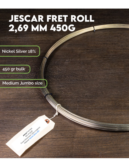 Rouleau de frettes Jescar 2,69 mm 500 grammes FW39106-236 | Maderas Barber
