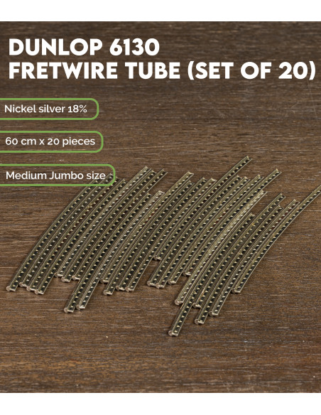 Frettes Dunlop 6130 Tube 20 pièces de 60cm | Recherchez chez Maderas Barber votre frette idéale