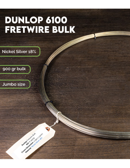 Dunlop 6100 Fretwire Bulk | Maderas Barber | Nickel silver frets guitar