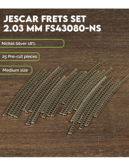 Jescar Frets Set 2.03 mm FS43080-NS | Maderas Barber