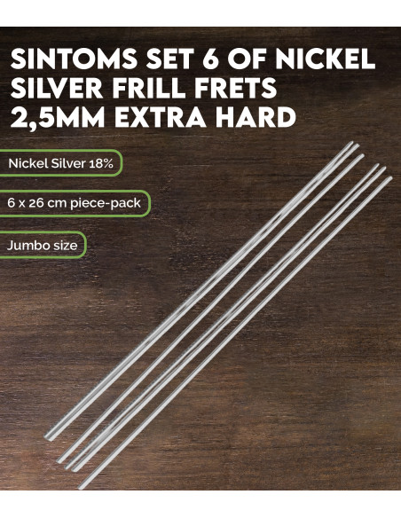 Set de 6 Frettes SINTOMS Frill Maillechort 2,5mm extra dur