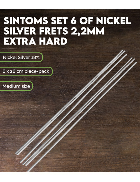 Set de 6 Frettes SINTOMS Maillechort 2,2mm extra dur