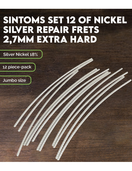 Set de 12 Frettes de réparations SINTOMS Maillechort 2,7mm extra dur