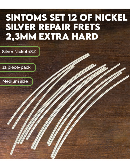 Set de 12 Frettes de réparations SINTOMS Maillechort 2,3mm extra dur
