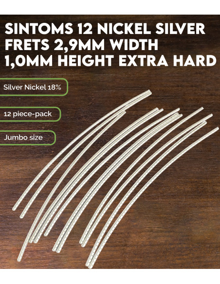 Set de 12 Frettes SINTOMS Maillechort 2,9mm Largeur 1,0mm hauteur extra dur