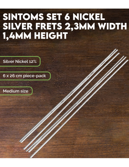 SINTOMS Set 6 of Nickel Silver frets 2,3mm width 1,4 mm height