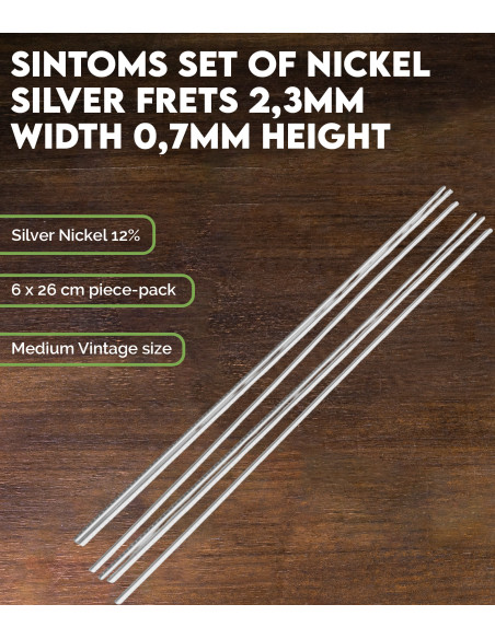 SINTOMS Set of Nickel Silver frets 2,3mm width 0,7 mm height