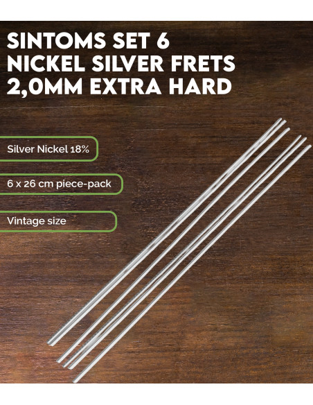 Set de 6 Frettes SINTOMS Maillechort 2,0mm extra dur