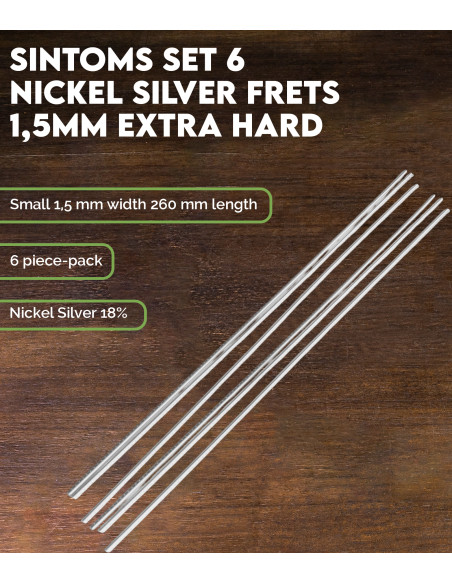 Set de 6 frettes SINTOMS Maillechort de 1,5 mm extra dur.