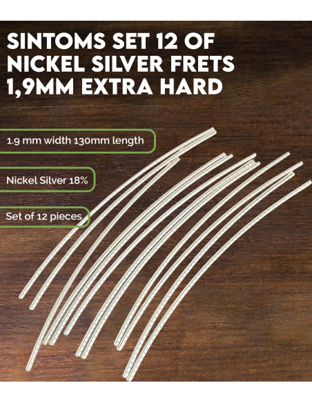 SINTOMS Set 12 of Nickel Silver frets 1,9mm extra hard