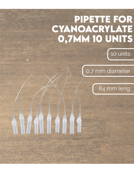 Pipette for Cyanoacrylate 0,7mm (10 units) | Maderas Barber