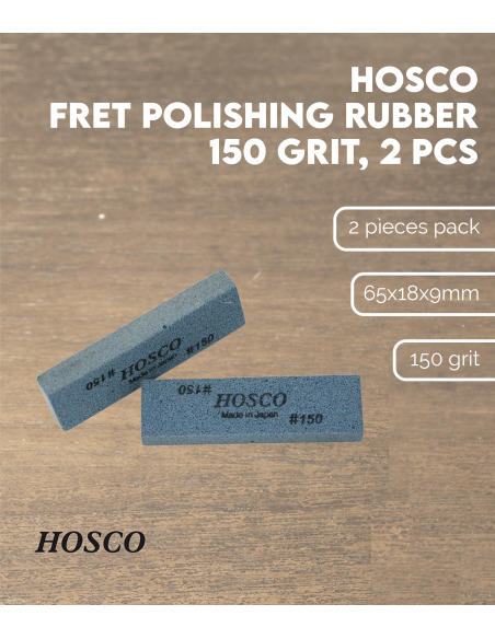 Hosco Fret Polishing Rubber 150 grit, 2 pcs | Maderas Barber