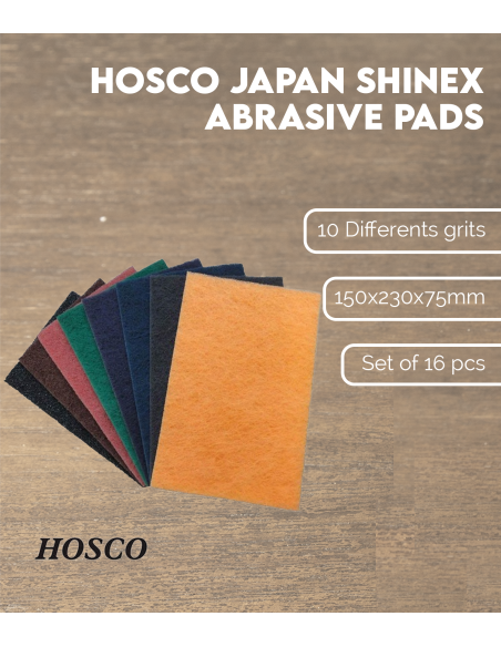 Hosco Japan Shinex abrasive pads | Maderas Barber