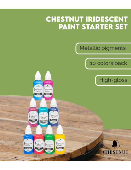Lot de 9 peintures Irisées Chestnut (30 ml/pot)