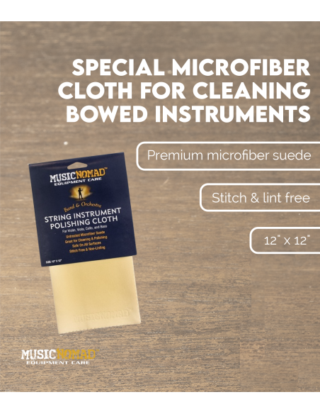 Chiffon spécial en microfibre pour le nettoyage des instruments à archet