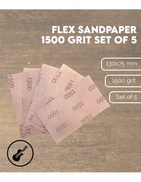Flex Sandpaper 1500 Grit, Set of 5 | Maderas Barber