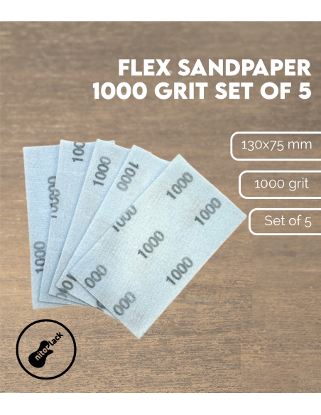 Flex Sandpaper 1000 Grit, Set of 5 | Maderas Barber