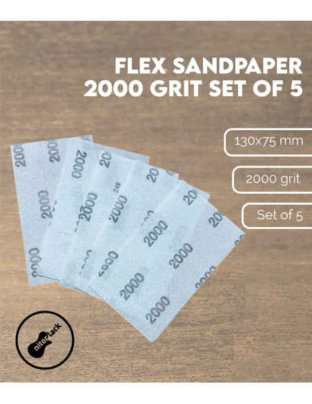Jeu de 5 feuilles de papier de verre flexible à grain 2000 | Maderas Barber