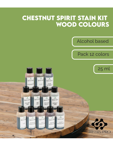 Pack 12 couleurs de bois Chestnut (25 ml/bote)