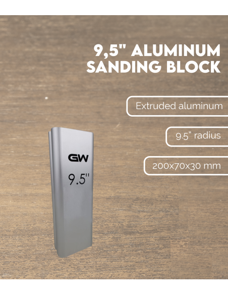 Bloc de ponçage en aluminium rayon 9,5"