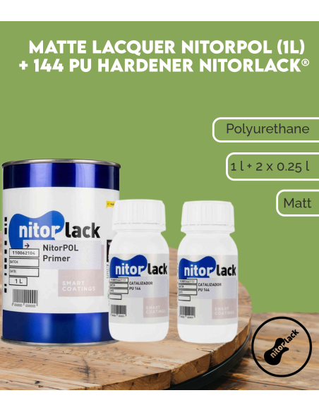 Laque Mat NITORPOL (1l) + Durcisseur PU 004 (0,25l)