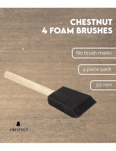 4 Pinceaux en mousse Chestnut (50 mm)