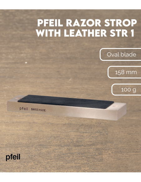 Pfeil Razor Strop with leather StR 1 (220x50x20 mm) | Maderas Barber