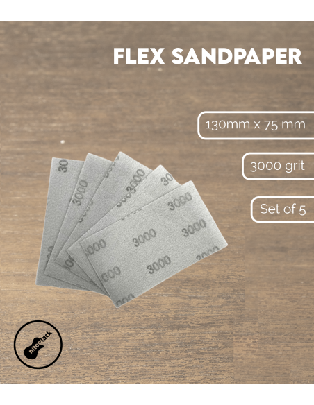 Jeu de 5 feuilles de papier de verre flexible à grain 3000 | Maderas Barber