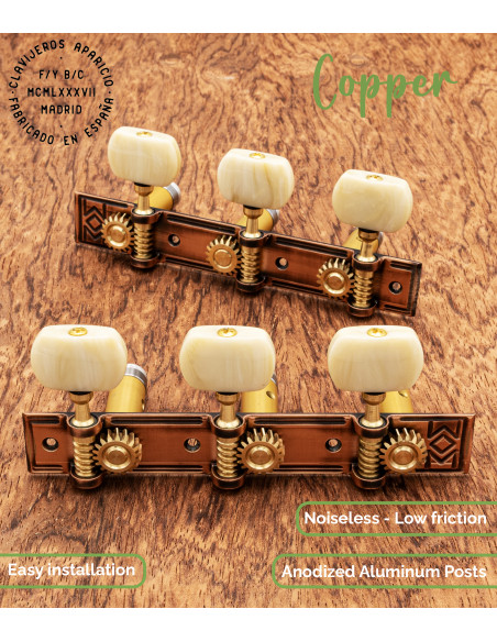 Clavijero Aparicio Guitarra Clásica Modelo Coruña Cobre/Marfil | Maderas Barber