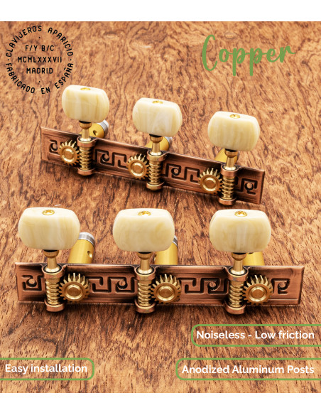 Clavijero Aparicio Guitarra Clásica Modelo Córdoba Cobre/Marfil | Maderas Barber