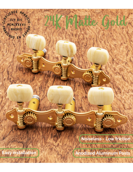 Mécanique Aparicio Guitare Classique Modèle Murcia Or Mat 24K/Ivoire | Maderas Barber