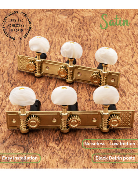 Aparicio Classical Guitar Machine Head Vitoria Model Satin/Pearloid | Maderas Barber