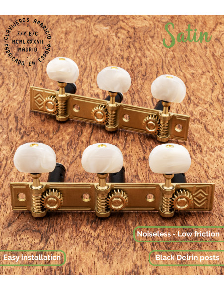 Aparicio Classical Guitar Machine Head Coruña Model Satin/Mother of Pearl | Maderas Barber
