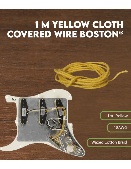 1 m yellow cloth covered wire Boston®  | Maderas Barber