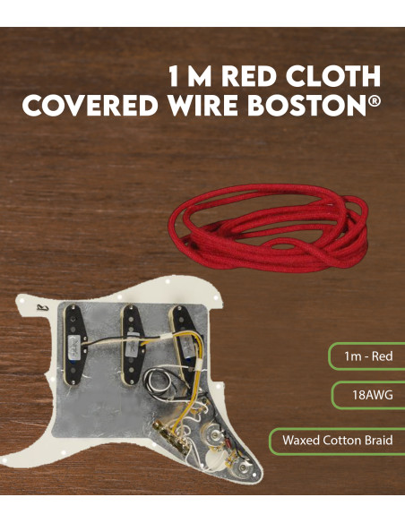1 m red cloth covered wire Boston®
