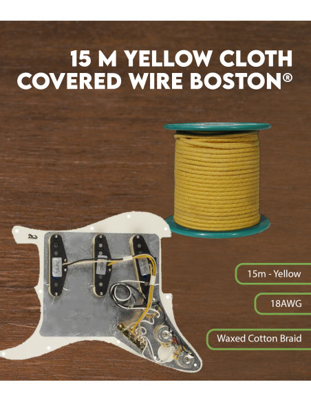 15 m yellow cloth covered wire Boston® | Maderas Barber