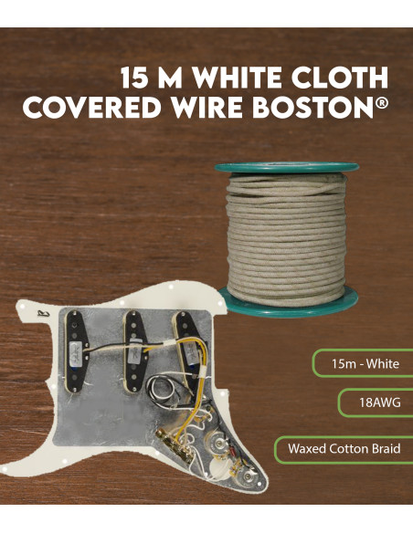 15 m white cloth covered wire Boston®