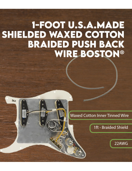 Câble tressé en coton ciré enduit de 1 pied Boston®
