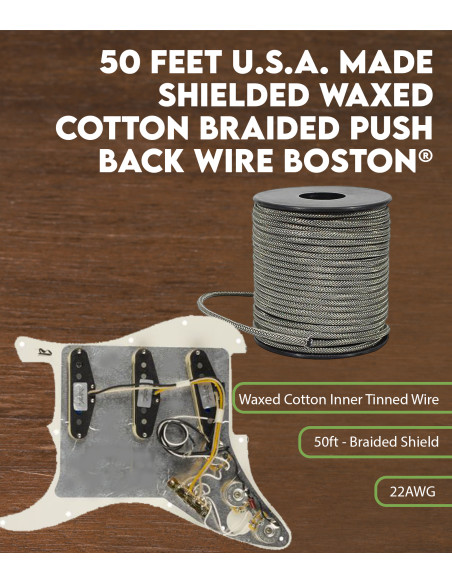 Câble tressé en coton ciré enduit de 50 pieds Boston®