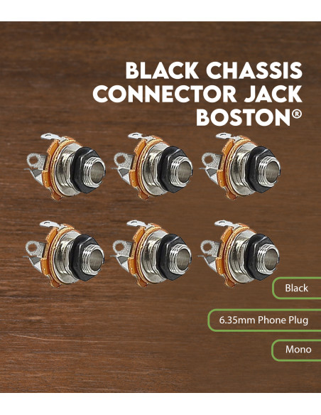 Jack embase femelle châssis noir Boston®